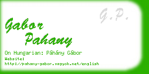 gabor pahany business card