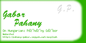 gabor pahany business card